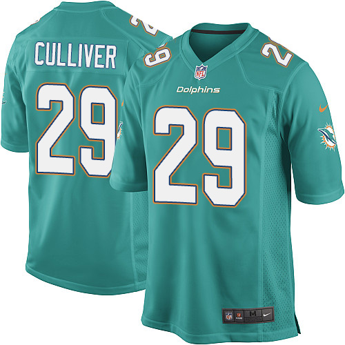 Youth Game Chris Culliver Nike Jersey Aqua Green Home - #29 NFL Miami Dolphins